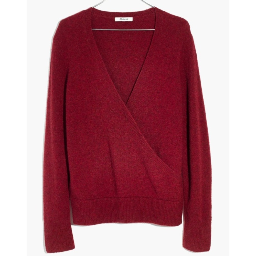 Madewell Wrap-front Pullover Sweater Wool Blend Scarlett Women's XS